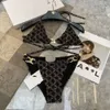 Bikini Celinnes Designer Mayo Kadınlar Yelken Klasik Eski Çiçek Baskı Donanımı Yüksek Güzellik Split Mayo İki Parça Set Sörf Sörf Sürüklenen Kaplıcalar