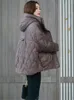 Trenchs de femmes manteaux à capuche coton femmes vêtements d'extérieur chauds veste courte lâche parka manteau décontracté coupe-vent zippé poche femme