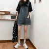 Jeans Rompers Short Playsuits For Women Denim Jumpsuit Korean Style Baggy Vintage Jeans Blue Overalls Short Pants Y2K Female Clothes