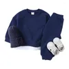 Kläder sätter spädbarn och småbarn bomull runda nacke hoodie sportbyxor avslappnade barns fashionabla mångsidiga hållbara