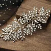 Hair Clips Wedding Headband Handmade Rhinestone & Leaf Bride Headpiece Vines Clip Accessories For Women Girls NA