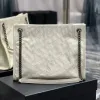 Luxys Cadena de plata de la mujer Niki Bolsa de compras Fashion Bag Bag Bag Bags Bolsos de cuero REAL LADY ENCENDIDO FIN DE TIEMPO Crossbody Bolsas Pochette Pochette