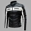 Kurtka motocyklowa Mężczyźni Bomber Biker Jackets Faux Fur Designer Płaszcz Man Pilot Pilot Vintage Luksusowy czarna skórzana płaszcz 240106