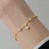 Charmarmband 925 Silverpläterad Zircon Flower Armelettbangle för kvinnor Elegant Party Wedding Jewelry Gift Pulseras SL433