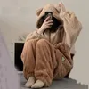 Pantaloni di Flanella Anime Tutina Adulti Animale Pijama Pamas Set Donna Uomo Cosplay Halloween Cartoon Pigiama Adulti Inverno Orso Indumenti da notte