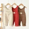 Yatfiml barn barn byxor 0-3 år pojkar flickor overaller corduroy jumpsuits romper spädbarn kläder kläder 240108