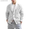 Suéter masculino jaqueta masculina cor sólida slim manga comprida tricô suéter casaco outono inverno cardigan outerwear masculino tops ropa de hombre t240108