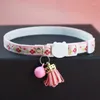 Collari per cani 1pc Anti-soffocamento Sicurezza Snap Collare per gatti Collana Jacquard con campana e nappa Accessori per animali domestici per cuccioli regolabili