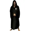 Manlig flanellskåpa hane med huva tjock stjärnklänning Jedi Empire Men's Bathrobe Winter Long Robe Mens Bath Robes Homewear 240108