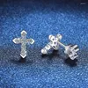 Stud Earrings S925 Sterling Silver All Diamond Mosang Fashion 36 Point Wedding Jewelry Wholesale