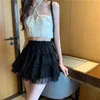 Gonne White and Black Mini Skirt Women Women Black Harajuku Sigri simpatiche Gonne soffici Lolita Astetica Emo ALT 2023 COREAN BASHIT COSTRITHEWION