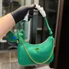 Women Designer Saffiano Hobo pod pachami Bag Włochy Milano Luksusowa marka P Trójkąt Cowhide Skórzane torby krzyżowe Lady Chain Pasek Mały hobos wieczorowy torebka