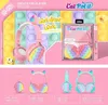 Fashion Girl CT-950 Bluetooth hörlurar hörlurar glödande söta kattörörled Girls Gift Kids PC Gamer Auriculares Earphone Wireless Headset HiFi