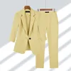 Pantaloni blazer da donna 2 pezzi Set Primavera Estate Sottile Office Lady Basic Joker Abito nero Cappotto Pantaloni Abiti Abbigliamento da lavoro Donna 240108