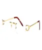 Luxury Alloy Rimless Gold Silver Eyeglasses Frame Women Man Hinged Glasses Frames Buffalo Horn Eyewear Oculos Lunettes De Soleil2833951