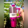 Estoque 40oz h2.0 rosa comso parada flamingo copos ombre gradiente copos com alça e palha