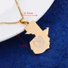 Colares de pingente de aço inoxidável Guatemala Mapa Bandeira Colar para mulheres homens unisex cor de ouro cadeia jóias