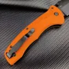 Couteau BM Couteaux de poche tactiques pliants Poignée orange Tourelle 980 EDC Couteaux Flipper Camping Chasse Équipement de survie Couteau d'auto-défense