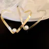 Hänghalsband metall v-hals geometrisk pärla öppen krage europeisk och amerikansk tjej internet kändis nisch halsband för kvinnor