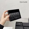 Designer Card Holder Wallet Short Case Purse Quality Pouch Quilted Genuine Leather Womens Men Purses Mens Key Ring Credit Coin Clutch Mini Bag Caviar black With Box