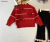 Novo bebê Tracksuits Designer Kids Sweater Set Tamanho 90-140 Alta Qualidade Red Bow Pulôver e Calças Largas Jan10