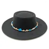 Bérets bleu Bump Cap Fedora chapeau pour femmes mode plat haut classique élégant dames mariage automne hiver