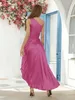 20023 elegancka moda damska jedno ramionowe szczotkowane szczotkowane bok nieregularna sukienka do piłki niszczącej 240108
