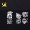 Brinco mosan de ouro 14k 1ct formato sofisticado moissanite def vvs redondo/pêra/esmeralda/coração moissanite clássico brinco dourado para mulheres