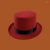 Berets Vintage Solid Color Hat Magician Costume Cosplay Halloween Props Party Supplies Gentleman Ringmaste Role Play Men Women