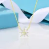 Ubp0 Designer Tiffanyset Strands Strings High Edition t Family Eight Point Star Diamond Necklace met 18k echt goud op wit koper voor dames Fashionab