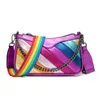 Borsa a forma di cuore da donna Borsa di design di lusso con catena borsa arcobaleno a righe in pelle Borsa a tracolla con catena a tracolla Borse Mini Borsa a tracolla