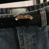 Designer Femmes Jeans Brand Vêtements Mesdames Fived Point Star Pattern Straight Denim High Quality Tablers + Belt 08