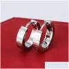 Hoop Huggie Sier Boucles d'oreilles rondes en or titane acier 18 carats Rose Stud Love pour femme exquise simple mode diamant dame bijoux goutte de Oti5E