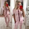 2024 frauen Sommer Zwei Stück Set Bee Druck Bleistift Hose Anzug Mode Jogging Jogginghose Sporting Trainingsanzug Overalls Mehrere Farbe