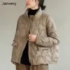 Jackor Janveny Ultra Light Down Jacket Women Winter Stand Collar Feather Puffer Coat 90% White Duck Down Parkas Solid Color Outerwear