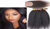 Brazylijskie Brazylijskie proste 3bundles z jedwabną podstawą 4x4 4PCS Lot Lose Italian Gruste Yaki Silk Top z Virgin Hair2061261