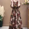 Casual Dresses Women's Clothing Round Neck Long Dress Folk Vintage Floral Printed Spring Autumn Sleeve Elegant A-line midja