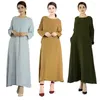 Abbigliamento etnico Donna islamica Abiti lunghi larghi Donna Modesta donna musulmana nera Abito turco Emirati Arabi Uniti Dubai Stile semplice con tasca