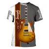 Men's T Shirts Guitar Graphic 3D Printed Summer O-Neck T-shirt Casual Short Sleeve Oversized Pullover Fashion Streetwear Men Clothing