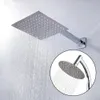 Fashion Useful Shower Head Chrome Overhead Rainfall Round Silver Square Stainless Steel 20 cm 8 inch Durable 240108