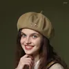 Berets Loose Cloud Top Octogonal Beret Blended Spaper Chapéu Infantil Feminino Cool Street Pano Ao Ar Livre Inverno e Outono