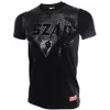 VSZAP été coton imprimé T-shirt à manches courtes MMA combat Fiess vêtements Arts martiaux Style sport Muscle Muay Thai