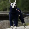 Vêtements pour chiens Pull d'hiver pour animaux de compagnie extensible couleur unie corps complet perte coupe-vent élastique col roulé pyjamas pour Boxer Lab