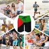 Shorts pour hommes Anime Beach Pantalon Martinique en rouge vert et noir lâche élastique drôle graphique mâle basket-ball réglable cordon de serrage