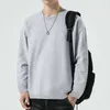 Men's T Shirts High Quality Solid Color Long Sleeve T-shirt Spring Autumn O-Neck Loose Casual Cotton Tops Handsome Simple Cozy Pullovers