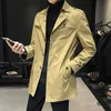 Brand Clothing Men High-grade Pure Cotton Business Windbreaker Coat/Men Slim Fit Leisure Trench Jackets Plus Size S-3XL 240108