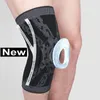 1 datorer Knee Patella Protector Brace Silicone Spring Basket Burning Compression Knee Sleeve Support Pad Sports Brace Kneepads 240108