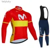 Radtrikot-Sets Brasilien Movistar Pro Herbst Radtrikot-Set Langarm Schnelltrocknende Kleidung Fahrraduniform MTB-Kleidung Fahrradbekleidung Ropa CiclismoL240108