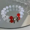 Charm Armbänder 17 km Mode Perlen Kristall Armband für Frauen Mädchen Koreanische Y2K Kpop Einstellbar 2024 Trend Schmuck Geschenk Zubehör