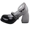 Dress Shoes 2024 Fashion Ladies Mary Jane Women's High Heels Pumps Women Ankle-wrap Buckle Round Toe Chunky Heel
